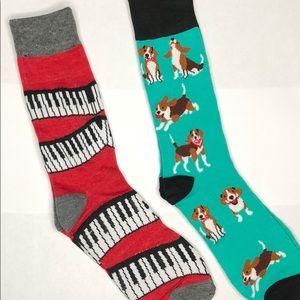 Men’s novelty socks PIANO hound dog